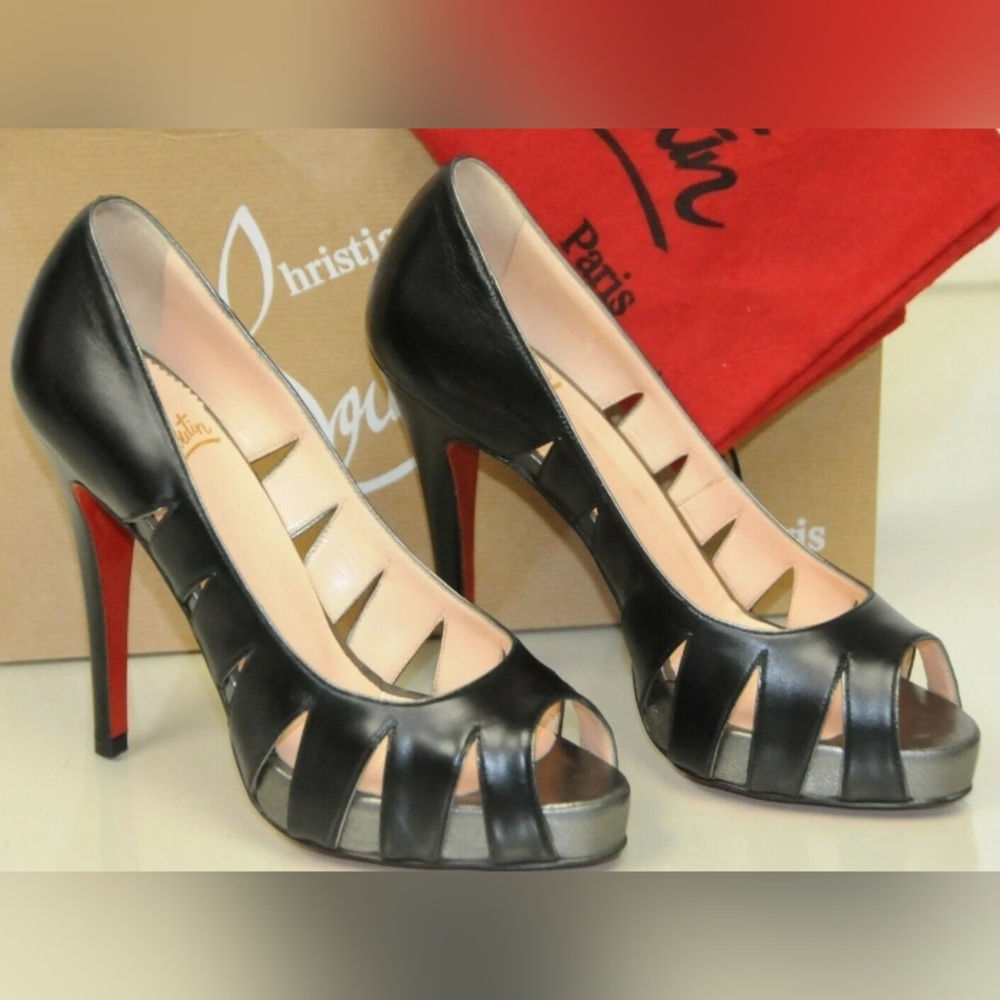 Christian Louboutin FONTANETE 120 Prive Black Shoes 39